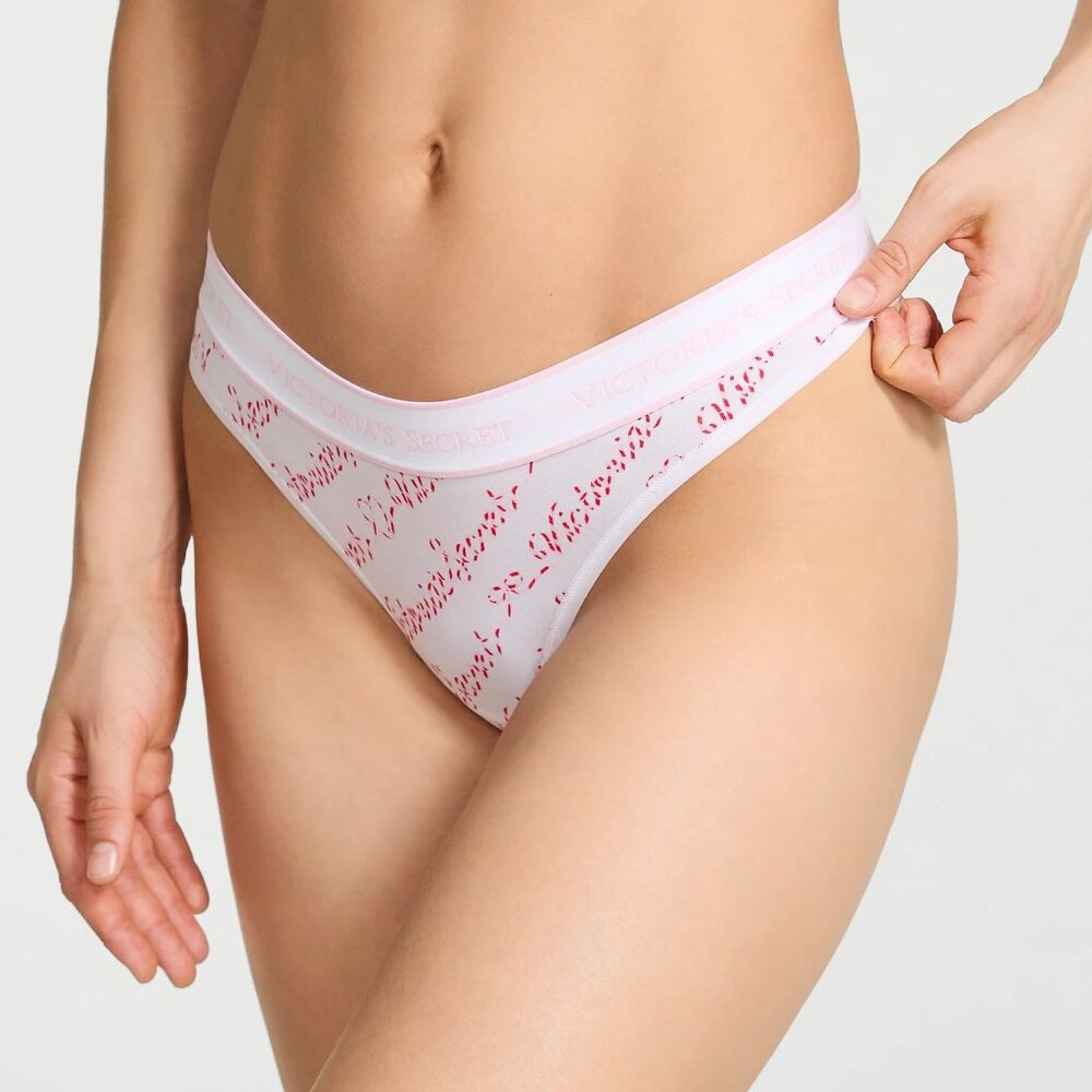 Cotton Logo Cotton Thong Panty